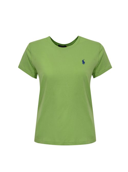 T-shirt in cotone con logo Green POLO RALPH LAUREN | 211B14605003